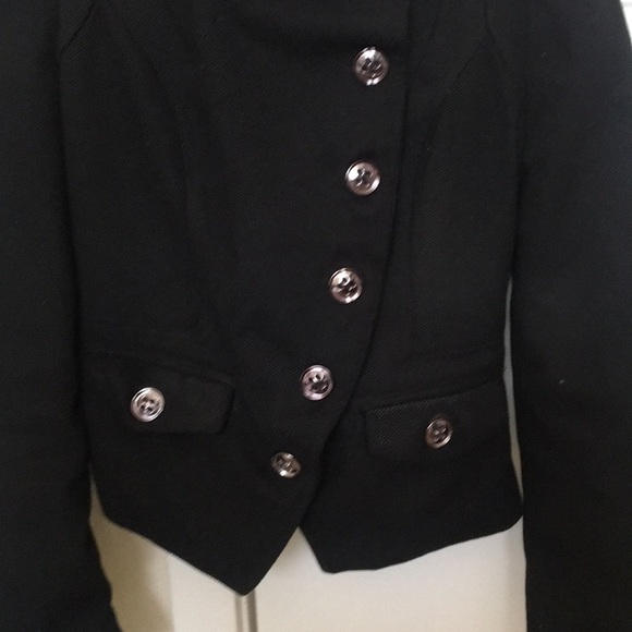 Black military style jacket, S, Like NEW - Picture 2 of 3
